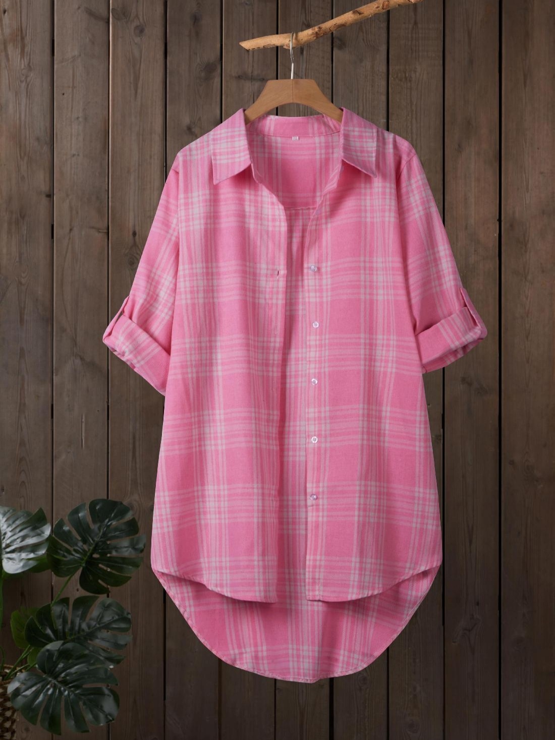 Resin Vat - Grande taille rétro coréen pur Plaid