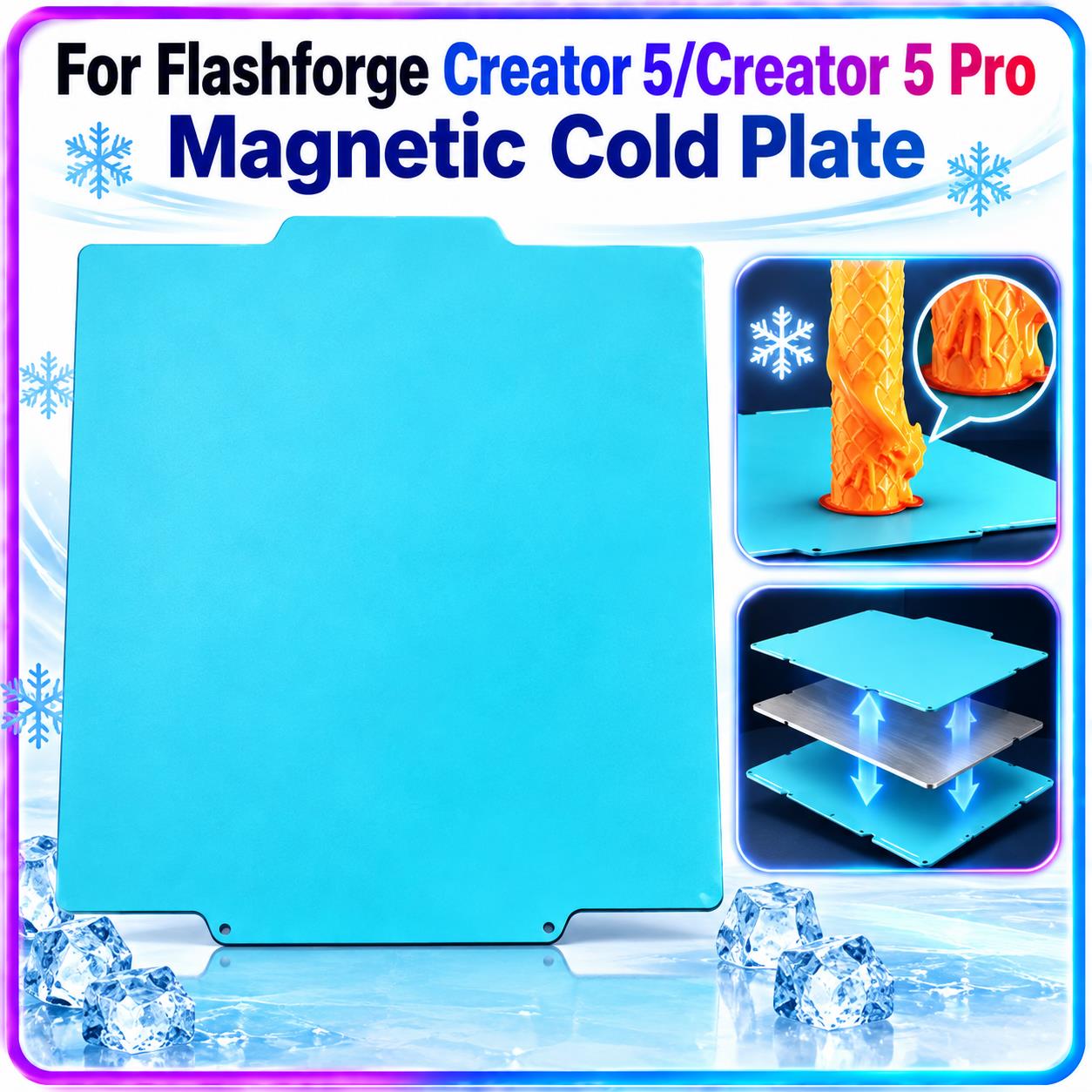 3D Printer Bed - Plaque de refroidissement pour Flashforge Creator5