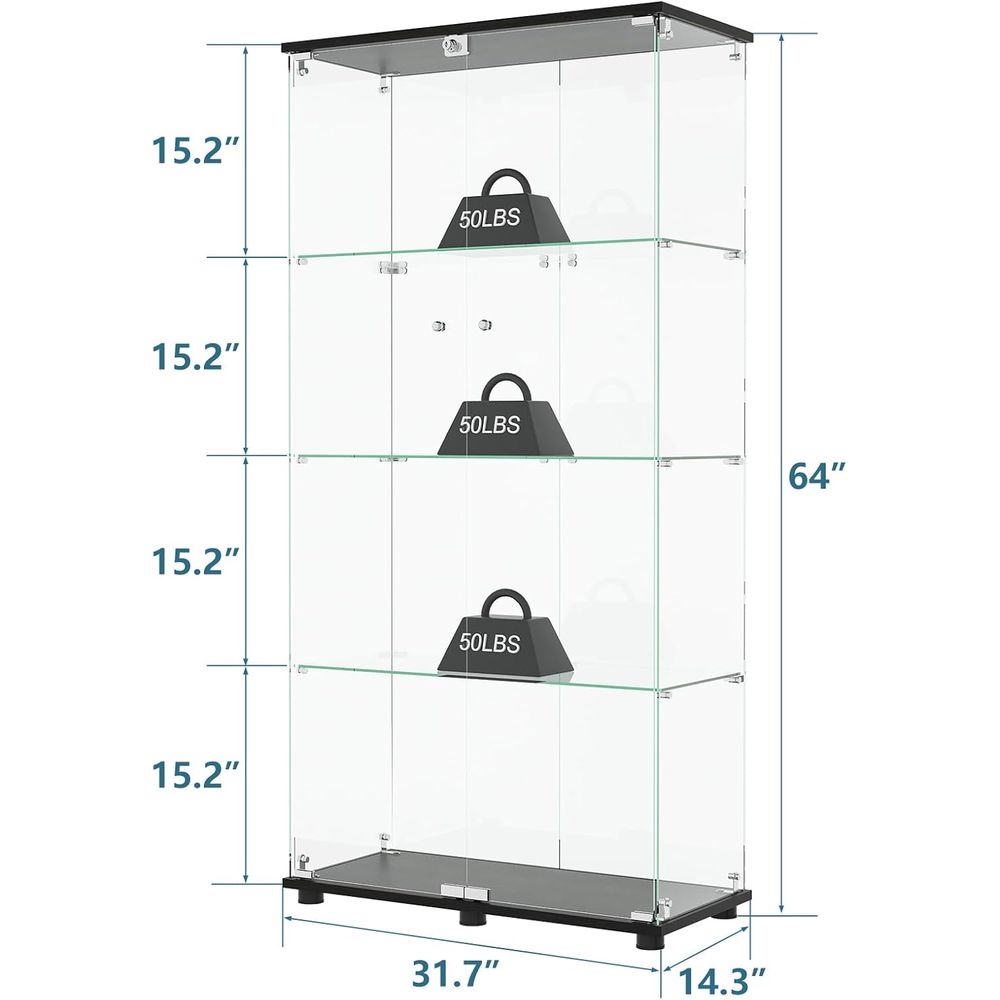Vitrine en verre avec 4 étagèr - Glass Bed avis et prix