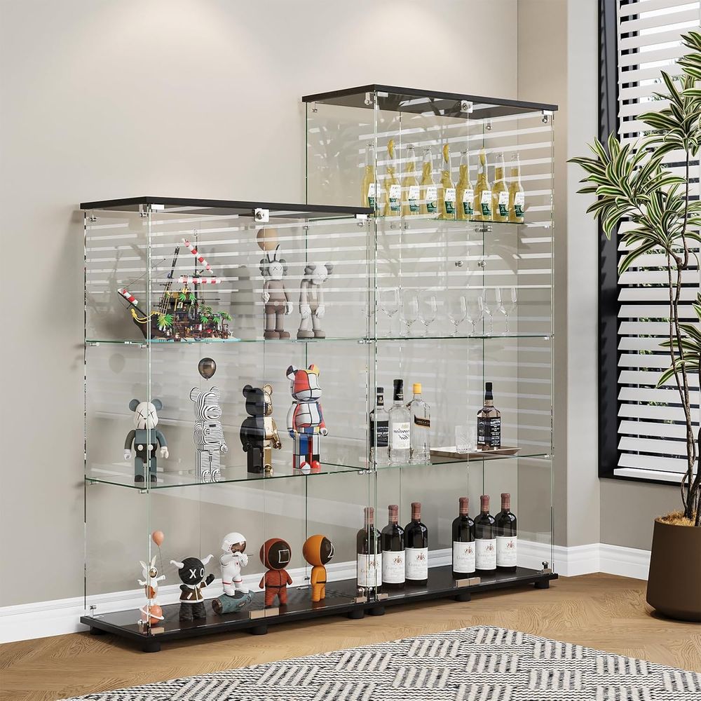 Vitrine en verre avec 4 étagèr - Glass Bed avis et prix