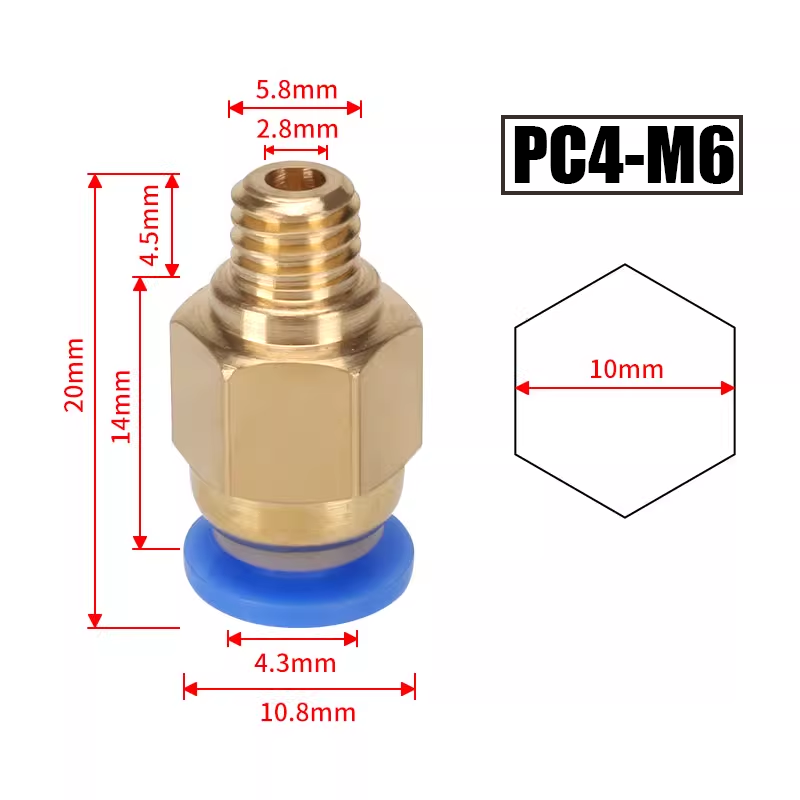 Connecteurs pneumatiques PC4-M - Filament 1.75 avis et prix