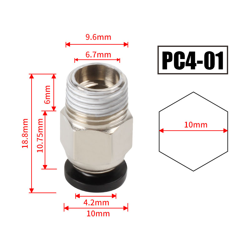 Connecteurs pneumatiques PC4-M - Filament 1.75 avis et prix